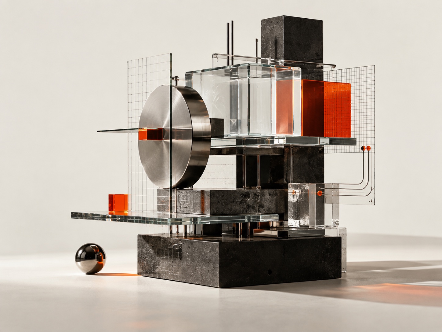Abstract glass and metal product system